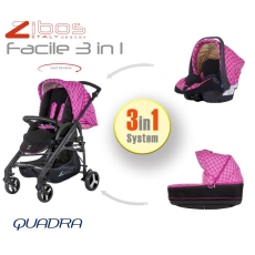 Passeggino Trio Zibos Facile collezione 2016 Quadra Magenta