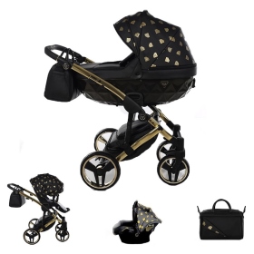 Passeggino Trio Junama Glow Nero Oro Giallo
