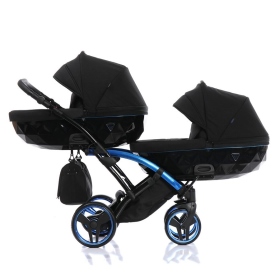 Passeggino Gemellare Junama Individual Slim Gemellare Blu Nero