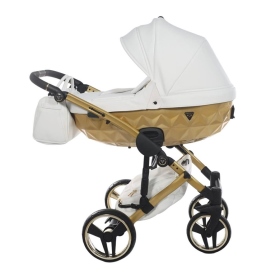 Passeggino Trio Junama Mirror Satin Pelle Oro Satinato e Bianco
