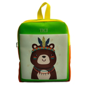 TICI Handmade Zainetto asilo Orso - colore: Verde