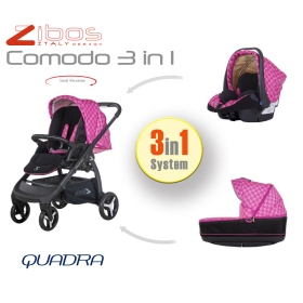 Passeggino Trio Zibos Comodo Quadra Magenta