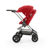 Vista laterale con seduta fronte mamma - Colore Red - Passeggino Quattro Ruote Stokke Scoot