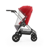Vista laterale con zanzariera - Colore Red - Passeggino Quattro Ruote Stokke Scoot