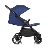 Vista laterale con schienale reclinato - Passeggino Gemellare Jan Twinlink