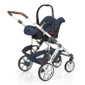 Vista versione Travel Sytem, con seggiolino auto Hazel - colore style: Admiral - Passeggino Quattro Ruote ABC Design Salsa 4