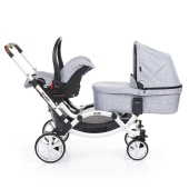 Configurazione con navicella e seggiolino auto - Passeggino Gemellare ABC Design Zoom