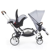 Configurazione con seduta e seggiolino auto - Passeggino Gemellare ABC Design Zoom