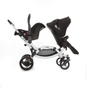 Vista seggiolino auto Risus fronte mamma e seduta passeggino fronte strada - Passeggino Gemellare ABC Design Zoom