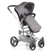 Vista laterale della versione passeggino con coprigambe - colore Argento - Passeggino Trio Be Cool Trio Bandit 3 Cocoon