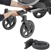 Particolare rimozione forcella ruote anteriori - Passeggino Quattro Ruote Bebe Confort Nova 4 Ruote