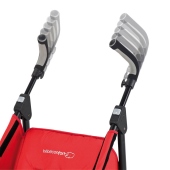 Particolare della regolazione in altezza delle maniglie - colore: Intense Red - Passeggino Quattro Ruote Bebe Confort Lana
