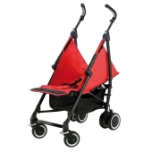 Vista dello schienale reclinato - colore: Intense Red - Passeggino Quattro Ruote Bebe Confort Lana