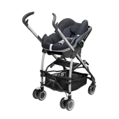Vista con seggiolino auto Pebble - colore: Total Black - Passeggino Quattro Ruote Bebe Confort Mila