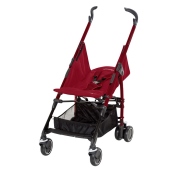 Vista con seduta totalmente reclinata - colore: Raspberry Red - Passeggino Quattro Ruote Bebe Confort Mila