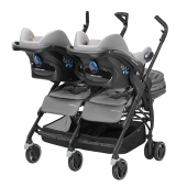 Vista con due seggiolini auto CabrioFix - Passeggino Gemellare Bebe Confort Dana For2