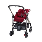 Vista del passeggino reclinato senza capottina - colore: Raspberry Red - Passeggino Quattro Ruote Bebe Confort New Loola