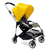 Combinazione con Telaio silver, seduta Dark Khaki, capottina Giallo acceso - Passeggino Quattro Ruote Bugaboo Bee 3