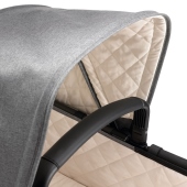 Dattaglio capottina con inserto trapuntato avorio - colore Grey Melange - Passeggino Duo Bugaboo Cameleon 3 Classic+ Collection