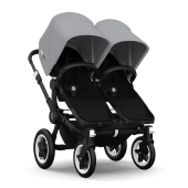 Versione telaio Nero + colore Grigio melange - Passeggino Gemellare Bugaboo Donkey Twin