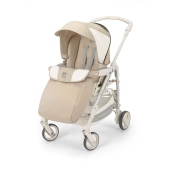 Vista diagonale passeggino fronte strada - Colore 387 - Passeggino Trio Cam Il Mondo Del Bambino Minu Teddy