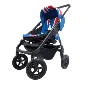  Passeggino Union Jack, con telaio Nero e ruote Nere. - Passeggino Leggero Easywalker MINI Stroller