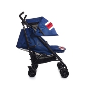 Schienale reclinato al massimo e capottina estesa - Colore: Union Jack - Passeggino Leggero Easywalker MINI Buggy