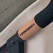 Dettaglio del telaio in legno e alluminio - Passeggino Quattro Ruote Foppapedretti Ecopass