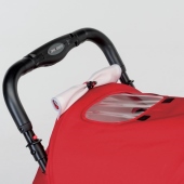 Dettaglio maniglione e finestrella passeggino colore Cherry - Passeggino Leggero Foppapedretti Tokio