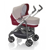 Carrozzina vista diagonale - Colore Borgogna - Passeggino Trio Inglesina Zippy System Pro