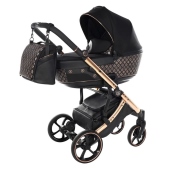 Vista diagonale con navicella installata - Passeggino Duo Antes Baby Duo Monogram