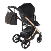 Vista diagonale del passeggino da dietro - Passeggino Duo Antes Baby Duo Monogram