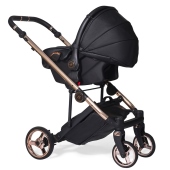 Vista da dietro con seggiolino - Passeggino Trio Antes Baby Trio Premium Lux Black