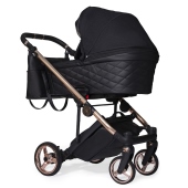 Vista diagonale con navicella - Passeggino Trio Antes Baby Trio Premium Lux Black