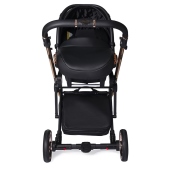 Vista frontale con seggiolino - Passeggino Trio Antes Baby Trio Premium Lux Black
