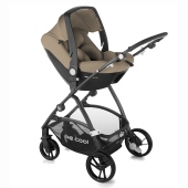 Vista diagonale con seggiolino One - Passeggino Trio Be Cool Slide 3 Crib One Base