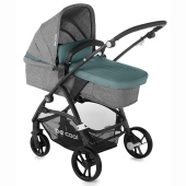 Vista diagonale in configurazione navicella  - Passeggino Duo Be Cool Slide Flex