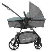 Vista laterale in versione con navicella - Passeggino Duo Be Cool Slide Flex