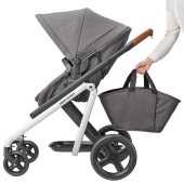 Vista laterale con cestino porta oggetti - Passeggino Duo Bebe Confort Lila
