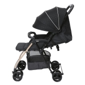 Vista laterale con schienale reclinato - Passeggino Ultraleggero Chicco OHlal 3 Black Re-Lux