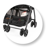 Dettaglio del cestello portaoggetti - Passeggino Gemellare Chicco OHlal Twin