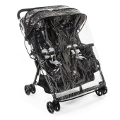 Vista del parapioggia applicato - Passeggino Gemellare Chicco OHlal Twin