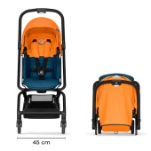Vista frontale da aperto e da chiuso - Passeggino Duo Cybex Eezy S Twist Duo