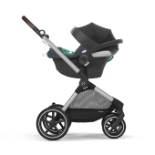 Vista laterale in configurazione Travel System - Passeggino Duo Cybex Eos Lux