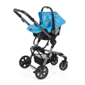 Vista diagonale con seggiolino auto - Passeggino Trio Foppapedretti Up3 SSC Napoli