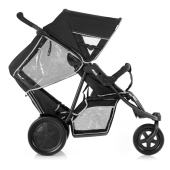 Vista laterale con parapioggia - Passeggino Gemellare Hauck Freerider