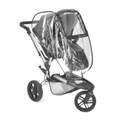 Vista con parapioggia applicato - Passeggino Tre Ruote Jan Trider