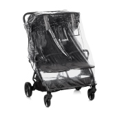 Vista diagonale con parapioggia incluso - Passeggino Gemellare Jan Twinside