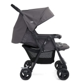 Vista laterale schienale disteso e cappottina aperta - Passeggino Gemellare Joie Aire Twin
