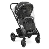 Vista diagonale con parapioggia - Passeggino Quattro Ruote Joie Chrome